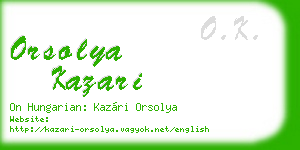 orsolya kazari business card